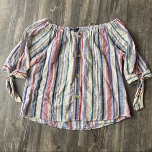 Striped Off the Shoulder Top